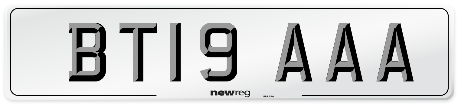 BT19 AAA Number Plate from New Reg